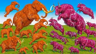 Thumbnail: Orange Mammoth Elephant vs Pink Giant Bull! 🦣🐂 Who Will Win? | 3D Animals