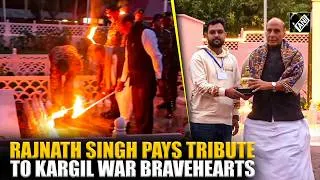 Thumbnail: Rajnath Singh pays tribute to soldiers at Kargil War Memorial ahead of 27th Kargil Vijay Diwas