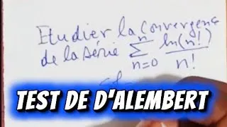 Thumbnail: Critère de D'Alembert, converge de série 