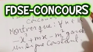 Thumbnail: Concours FDSE 2002-2003 Signe du trinôme du second degré, analyse mathématique 
