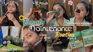 Thumbnail: Beauty Maintenance Routine at home🌸// hair trimming, waxing, facial hair, skincare, blackheads✌️✔️