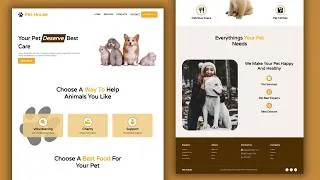 Thumbnail: Build A Responsive Pet website Design using HTML CSS & JavaScript