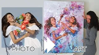 Thumbnail: "Blossom Dance" Painting process from photo reference