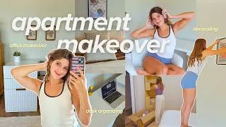 Thumbnail: APARTMENT MAKEOVER 🎧💻🔑 decorating my home office, organizing +