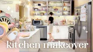 Thumbnail: kitchen makeover vlog🏡 transformation & tour, pantry organization, pinterest deco,homebody apartment