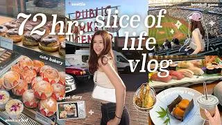 Thumbnail: 72HRS in my life🥤🍡⋆˚࿔ busy & productive travel days, eating too good, baseball game, seattle food