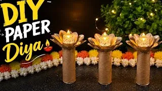Thumbnail: DIY waste Paper To Diya // Diy Diya Holders // Diy festival crafts /// Diya decoration 