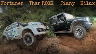 Thumbnail: Fortuner, Thar ROXX, Jimny, Hilux : Offroading on a Washed out track