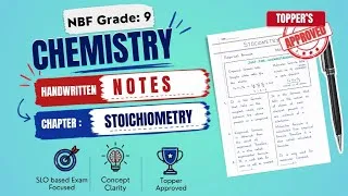 Thumbnail: Grade 9 Chemistry | Chapter 6: Stoichiometry, Handwritten Notes | NBF Chemistry | FBISE 2026-2027