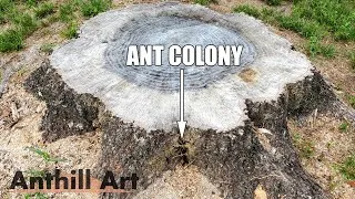 Thumbnail: Casting an Ant Colony in a Stump with Molten Aluminum (Anthill Art Cast #121)