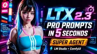 Thumbnail: LTX 2.3 Super Agent 2.0 Writes PRO Video Prompts in 5 Seconds! 🤯 LM Studio + ComfyUI Workflow