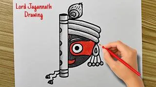 Thumbnail: Easy Lord Jagannath Drawing | Jagannath Rathyatra Drawing | Easy Pencil Sketch Drawing