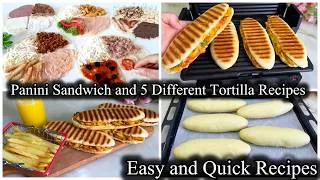 Thumbnail: No Egg Panini Sandwich Recipe and 5 Different Tortilla Sandwich Recipe  || Easy and Quick Recipes