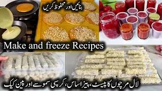 Thumbnail: Make and Freeze Recipes || Red Chilli Paste, Tomato paste,pizza Sauce, Samosa and Pan Cake Recipes