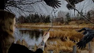 Thumbnail: Prairie Landscape River Crow Oil Painting Art Vlog Time-Lapse Video