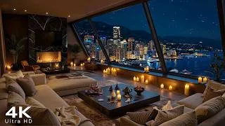Thumbnail: Beach Night Chill in Monaco 🏙️ 4K Luxury Apartment with Soothing Jazz Piano Music for Focus & Study