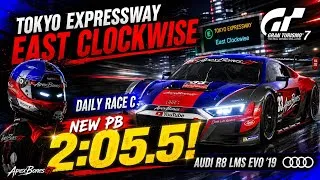 Thumbnail: NEW PB! GT7 Daily Race C | Tokyo Expressway East Clockwise | Audi R8 LMS Evo '19 | 2:05.5!