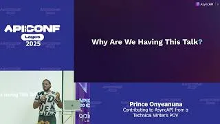 Thumbnail: API Conference Lagos 2025 — Contributing to AsyncAPI from a Technical Writer’s POV
