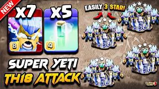 Thumbnail: Th18 SUPER YETI Attack 2026 Clash of Clans | Best TH18 Attack Strategy With SUPER YETI Town Hall 18