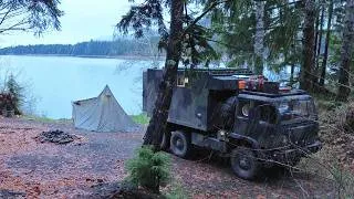 Thumbnail: Camping On The Lake In A Truck Camper With Rainy Morning Weather