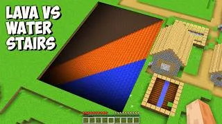 Thumbnail: Where does THE DEEPEST LAVA vs WATER STAIRS lead in Minecraft? I found SECRET UNDERGROUND STAIRS!