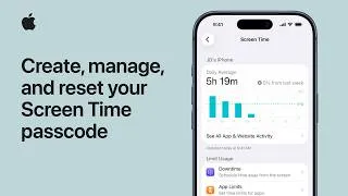 Thumbnail: Create, manage, and reset your Screen Time passcode on iPhone and iPad | Apple Support