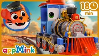 Thumbnail: 🚂🍂🍁 Choo-Choo Through Fall! 🌈🌳🏞️ Train's Colorful Countryside Learning 🏞️💨 #appmink