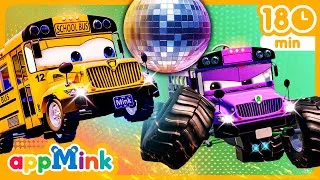 Thumbnail: 🚌💥🏁 Bus Battle! 😈🚍 Evil Bus 🆚 vs. School Bus Compilation 🏫🚌🎬 #appmink #nurseryrhymes