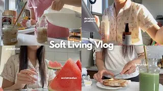 Thumbnail: soft living vlog 🍉| productive days, homemade coffee, healthy breakfast, Korean skincare routine