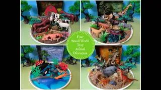Thumbnail: Four Small World Animal Tray Dioramas - Farm, Wild, Ocean Animals, & Dinosaurs