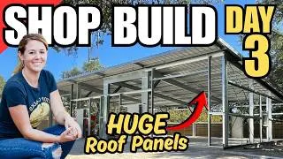 Thumbnail: Prefab Shop - Handling 44-ft. Roof Panels without a Crane