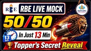 Thumbnail: 50/50 in Just 13 Min 😱 | RBE Live Mock | Topper’s Secret | SSC CGL 2026