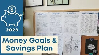 Thumbnail: 2023 Money Goals and Savings Plans + Visual Savings Trackers I'm Using