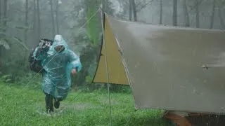 Thumbnail: SOLO CAMPING IN HEAVY RAIN STORM - SAFE NIGHT IN THE TENT - ASMR