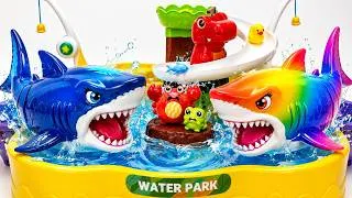 Thumbnail: ASMR Satisfying Unboxing Giant Robo Shark vs Rainbow RC Shark Water Park Toys🦈🌈Aqua Toys ASMR