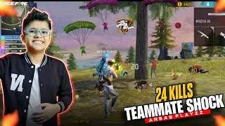 Thumbnail: 24 KILLS KARNA KE BAD TEAM MATES NE DIYA CRAZY REACTION 😱 #freefiremax #arbabplayz #booyah #reaction
