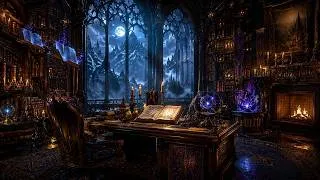 Thumbnail: Study by the Moonlit Window 🌙 Cozy Fantasy Ambience for Deep Focus, Reading & Relaxation