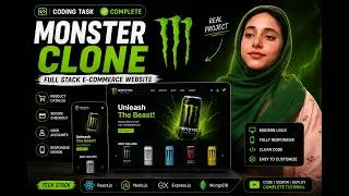 Thumbnail: 🔥 Monster Energy Clone Website | Full Stack Coding Project | PHP, HTML, CSS & JavaScript