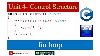 Thumbnail: Control Structure | For Loop in C++ | | Class 12 ICS Part 2 Malakand Board