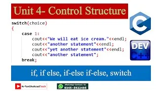 Thumbnail: Control Structures in C++ | if, else if, switch Statement | Class 12 ICS Part 2 Malakand Board