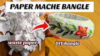 Thumbnail: DIY PAPER MACHE BANGLE | paper mache craft idea 