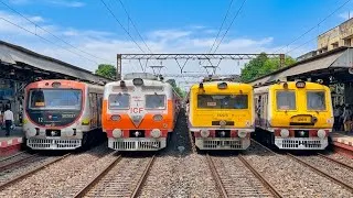 Thumbnail: Different Model Kolkata EMU Local Trains Non-Stop Crossing at Busy Hind Motor Station