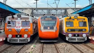 Thumbnail: 🔥Non-Stop Crazy Trains Crossing Video | Vande Bharat Express + EMU Local Trains Crossing Video