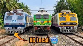 Thumbnail: Non-Stop Train Videos at Level Crossing | AC vs Non AC EMU Local Trains Action at Railgate