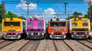 Thumbnail: Non-Stop Train Crossing Video | EMU Local Trains Crossing at Crowded Hind Motor Station
