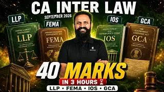 Thumbnail: CA Inter Law Sept 2026 | 40 Marks in 3 Hours 🔥 | CS Sai |  ArivuPro
