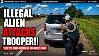 Thumbnail: ILLEGAL ALIEN TASED 8 TIMES After Grabbing Arkansas Trooper's GUN-STOP RESISTING 😱