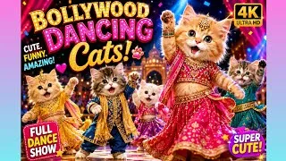 Thumbnail: Cute Dancing Cats Bollywood Style 🐱💃 | Funny AI Cat Dance Video | Viral Cat Animation