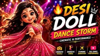 Thumbnail: 🔥 Desi Doll Dance Storm | Cinematic AI Performance