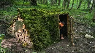 Thumbnail: Solo Bushcraft: Building a Secret Cozy Dugout Shelter in a Foggy Forest | Survival